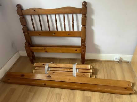 Photo of free Wooden single bed frame with Dunlopillo mattress (The Hamptons KT4) #1