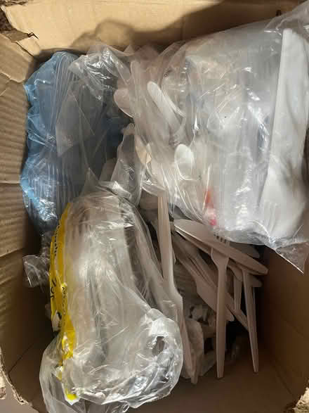 Photo of free 4. Assorted box of plastic cutlery (Shirley, Croydon) #1