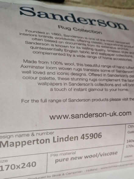 Photo of free Gold Rug: 170cm x 240cm (Prince of Wales Steps TQ1) #2