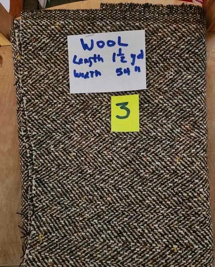 Photo of free Wool fabric #3 Briwn tweed (Wellington Village) #1