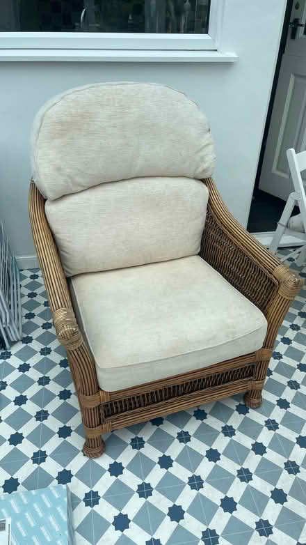 Photo of free Rattan furniture (two arms chairs, two seater and table) (New Oscott B73) #1