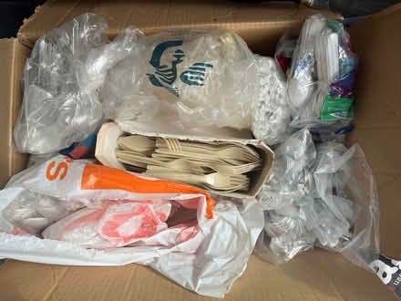 Photo of free 1. Box assorted plastic cutlery (Shirley, Croydon) #1