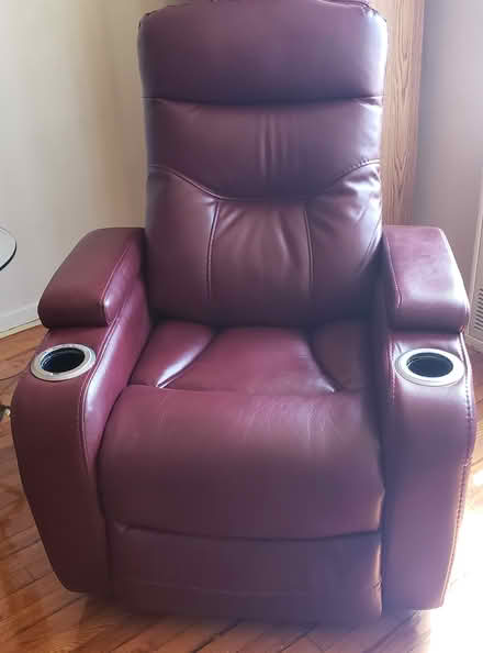 Photo of free Burgundy Leather Power Recliner (Brooklyn) #1