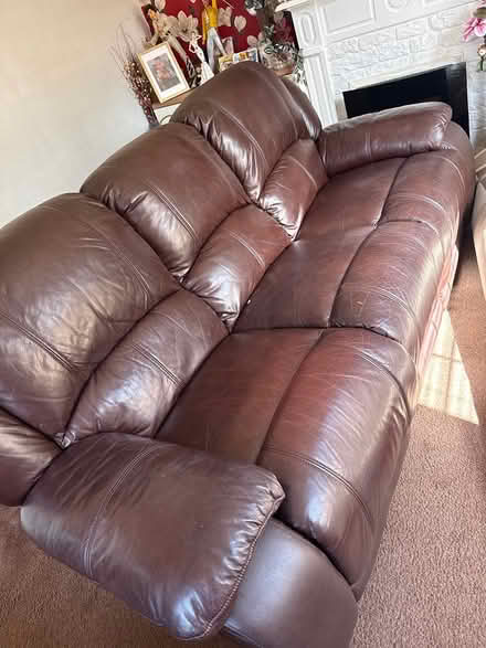Photo of free 3 seat leather recliner sofa (Mottingham SE9) #1