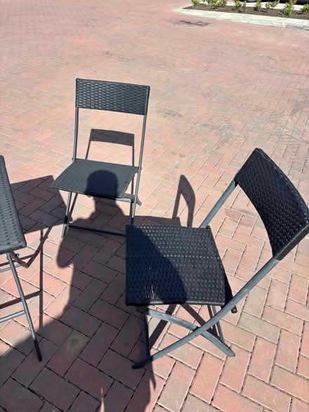Photo of free Outdoor table + 2 matching chairs (Maybury EH12) #2