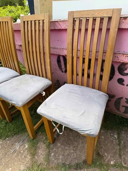 Photo of free 6 x solid oak dining chairs (Bromsgrove B61) #1