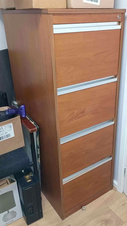Photo of free Veneered four drawer filing cabinet (Wetherby LS22) #1