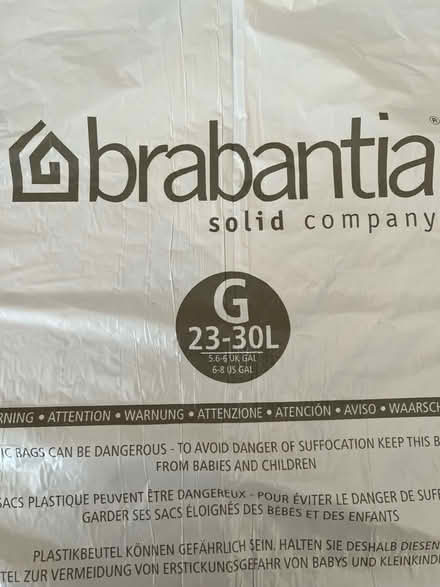 Photo of free Bin bags - Brabantia size G (Cookham SL6) #3