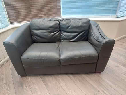 Photo of free A brown leather 2 seat settee (Cottam PR4) #1