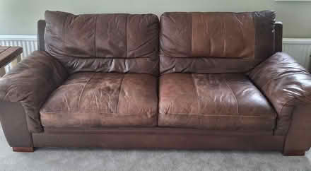 Photo of free 2 brown leather sofas (Hallam Fields, Ilkeston) #3