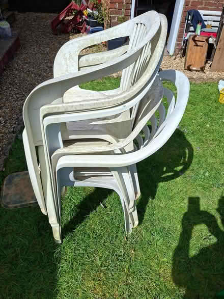 Photo of free 5 plastic chairs (Lavant, Chichester) #1