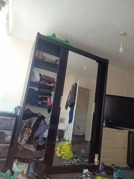 Photo of free Black Wardrobe with Mirror...E11 3HG (Cann Hall E11) #2