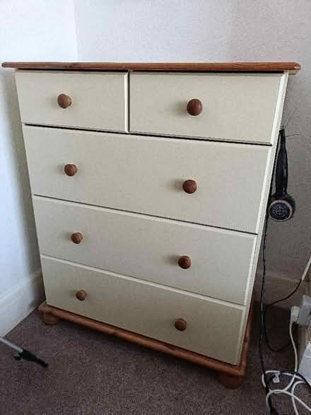 Photo of free Cream and pine chest of drawers (St Michaels TQ3) #1