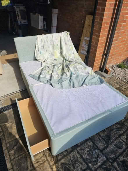 Photo of free Small double bed and curtain (Coup Green PR5) #1