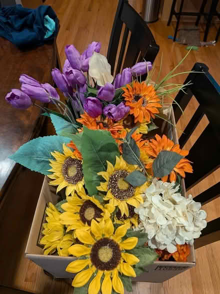 Photo of free artificial flowers & bottle vases (South Elgin, IL) #1