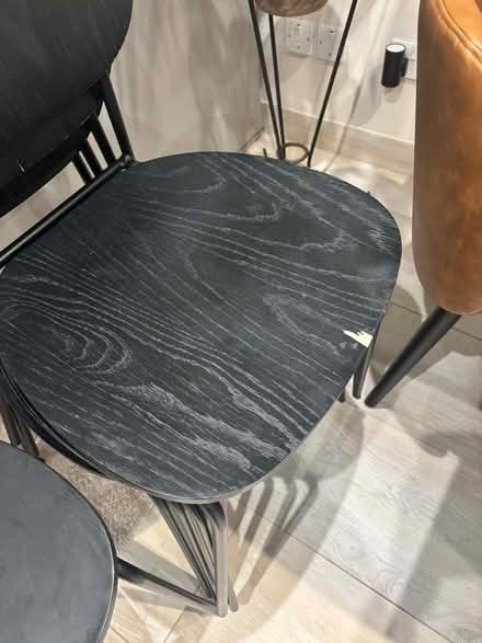 Photo of free 6 wood and metal chairs (Eton SL4) #2