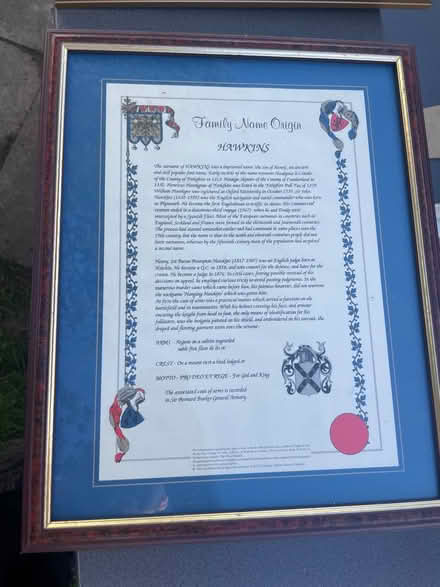 Photo of free Family name: Hawkins picture (AL2 / SG6) #1