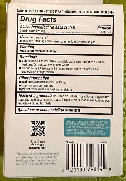 Photo of free Extra Strength Gas Relief Tablets (West San Jose 95128) #2