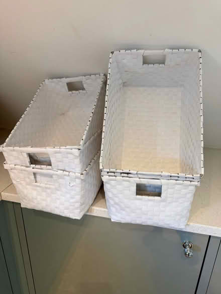 Photo of free 6 white baskets (Chiswick W4) #1