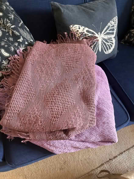 Photo of free 2 large purple throws (Widmer End HP15) #1