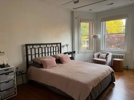 Photo of free Queen bed frame with headboard (Bloomingdale) #1