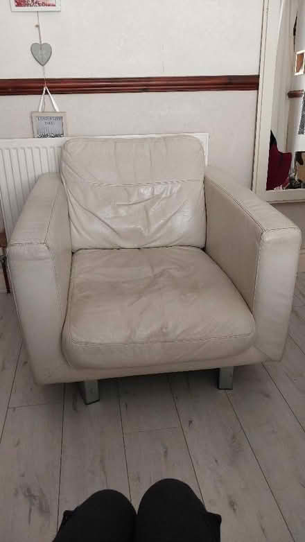 Photo of free Two DFS real leather cream Armchairs (New Brighton CH45) #3