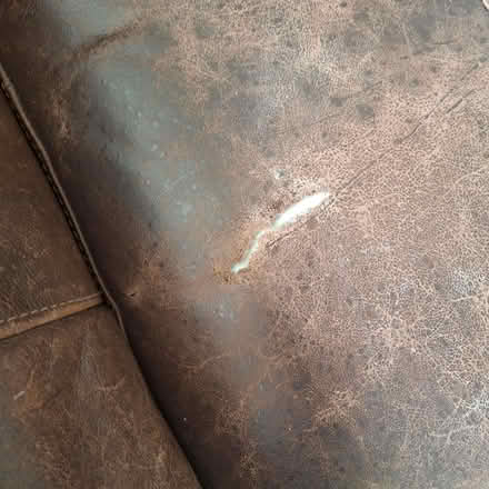 Photo of free 2 brown leather sofas (Hallam Fields, Ilkeston) #1