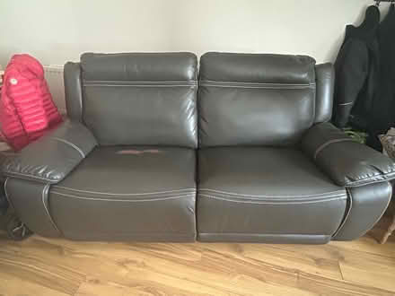 Photo of free 2 seater leather recliner (Dunlaoghaire) #1