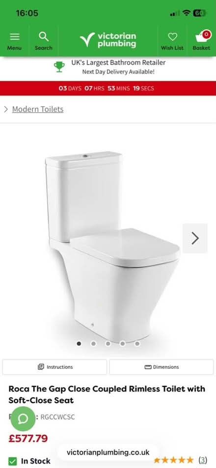 Photo of free Roca Toilet Brand New (still in box) (Finchampstead RG40) #1