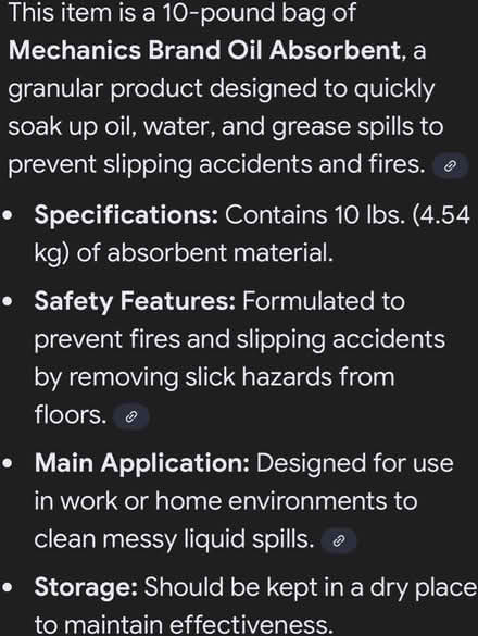 Photo of free Mechanics Brand Oil Absorbent (West San Jose 95128) #3