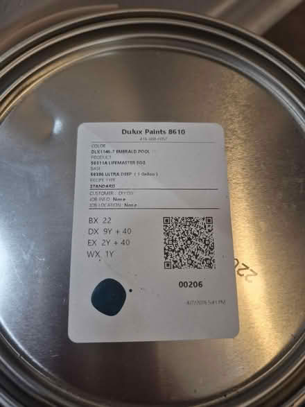 Photo of free emerald colour paint - full (65 turntable cres) #2