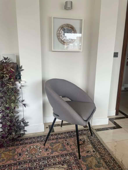 Photo of free Set of 6 Hermione Habitat dining chairs in grey fabric (Marylebone W1U) #1