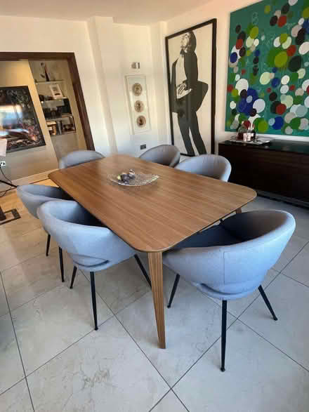 Photo of free Set of 6 Hermione Habitat dining chairs in grey fabric (Marylebone W1U) #2