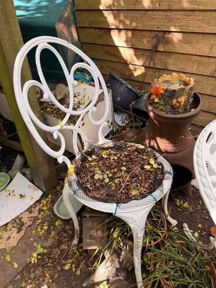 Photo of free Cast Table & chair (hole in middle) (Orpington) #1