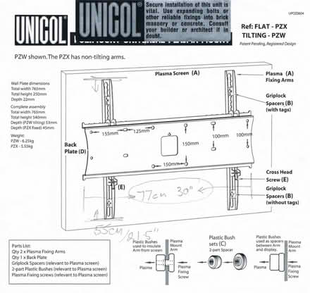 Photo of free Flat TV Wall Mounting Bracket (Lakenheath) #4