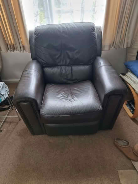 Photo of free Brown leather recliner (CT16) #1