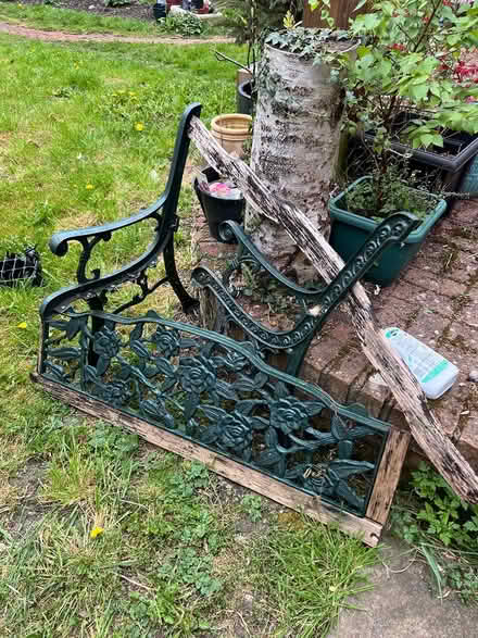 Photo of free Cast iron bench ends and back (Gamlingay SG19) #1