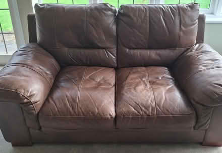 Photo of free 2 brown leather sofas (Hallam Fields, Ilkeston) #2