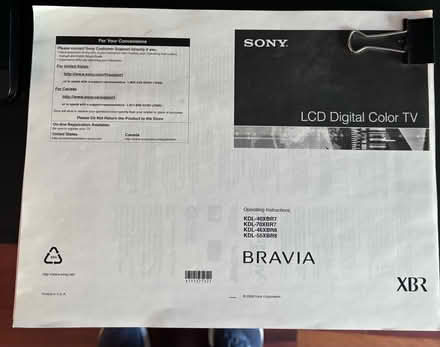 Photo of free Song Bravia Flat Screen TV (Reston, VA) #2