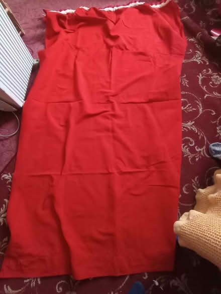 Photo of free Pair of red heavy cotton full length curtains (Chelmsford CM1) #2