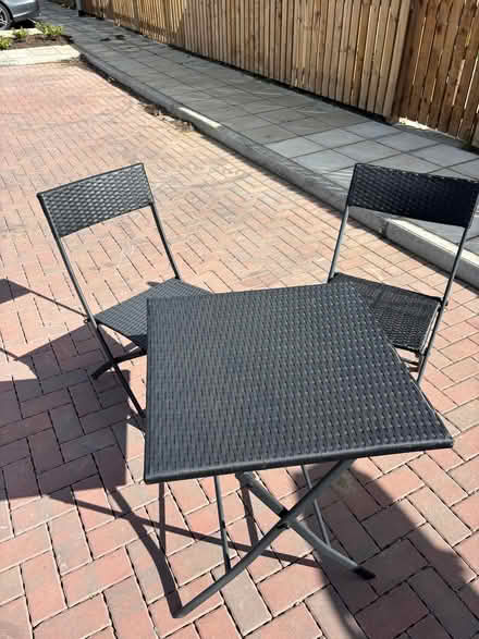 Photo of free Outdoor table + 2 matching chairs (Maybury EH12) #1