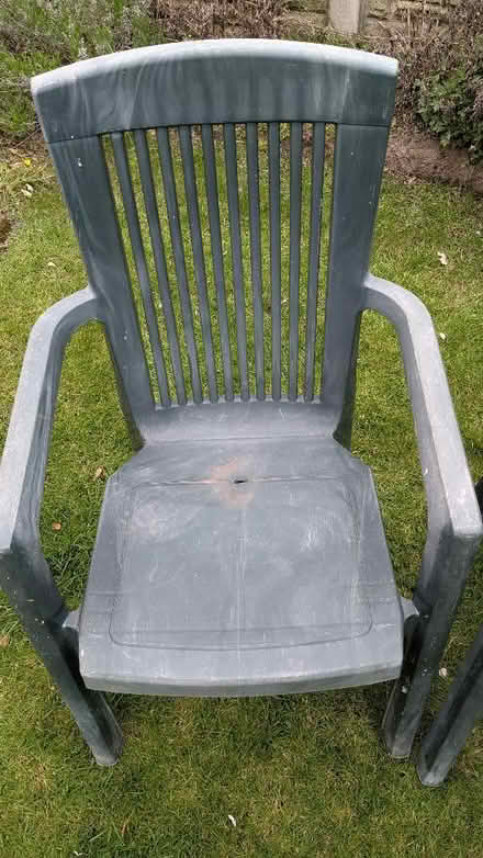 Photo of free 3 Green plastic garden chairs (Caldy Valley CH3) #3