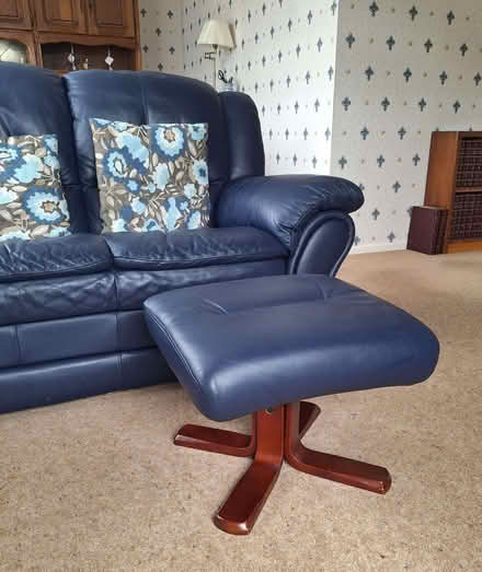 Photo of free 2 Seater Leather Sofa and Footstool (Navenby LN5) #2