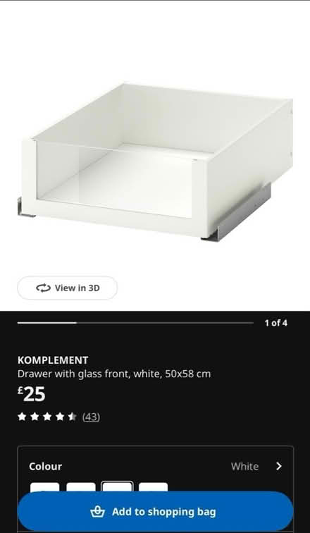 Photo of free IKEA Komplement Glass Fronted Draws (W14) #2