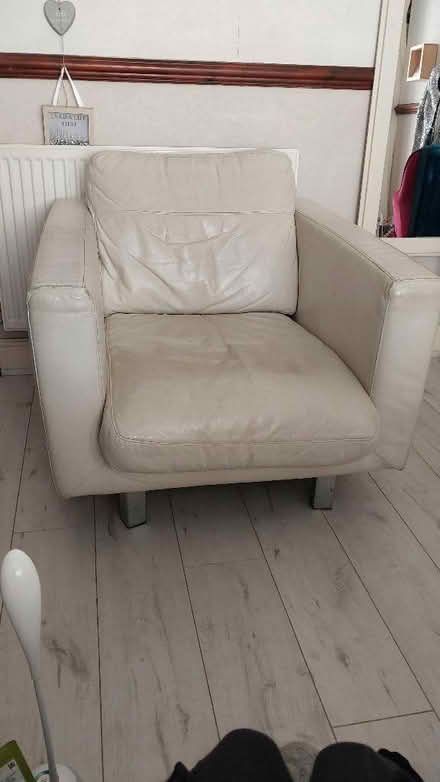 Photo of free Two DFS real leather cream Armchairs (New Brighton CH45) #1