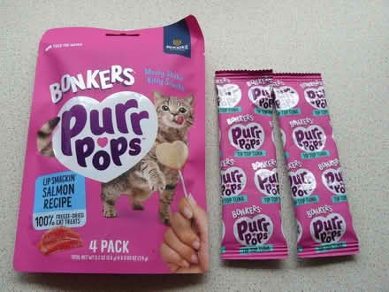 Photo of free 6 x Bonkers Purr Pops (cat treats) (Kempsey WR5) #1
