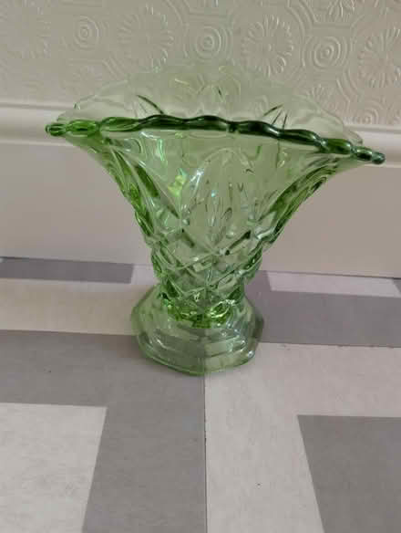 Photo of free Art deco vintage green glass vase (Rowlands Gill NE39) #2