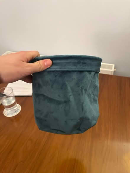 Photo of free Plant pot cover (blue velour) (King’s Hedges CB4) #1