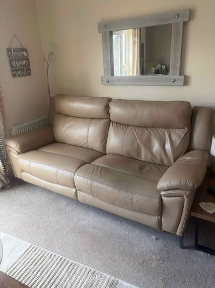 Photo of free Leather recliner sofa fire label 3 years (Washingborough LN4) #2