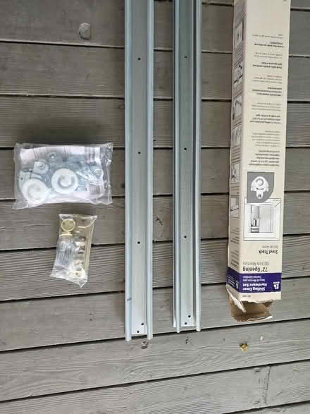 Photo of free 72" sliding door track and hardware (Near wilcox high school) #1